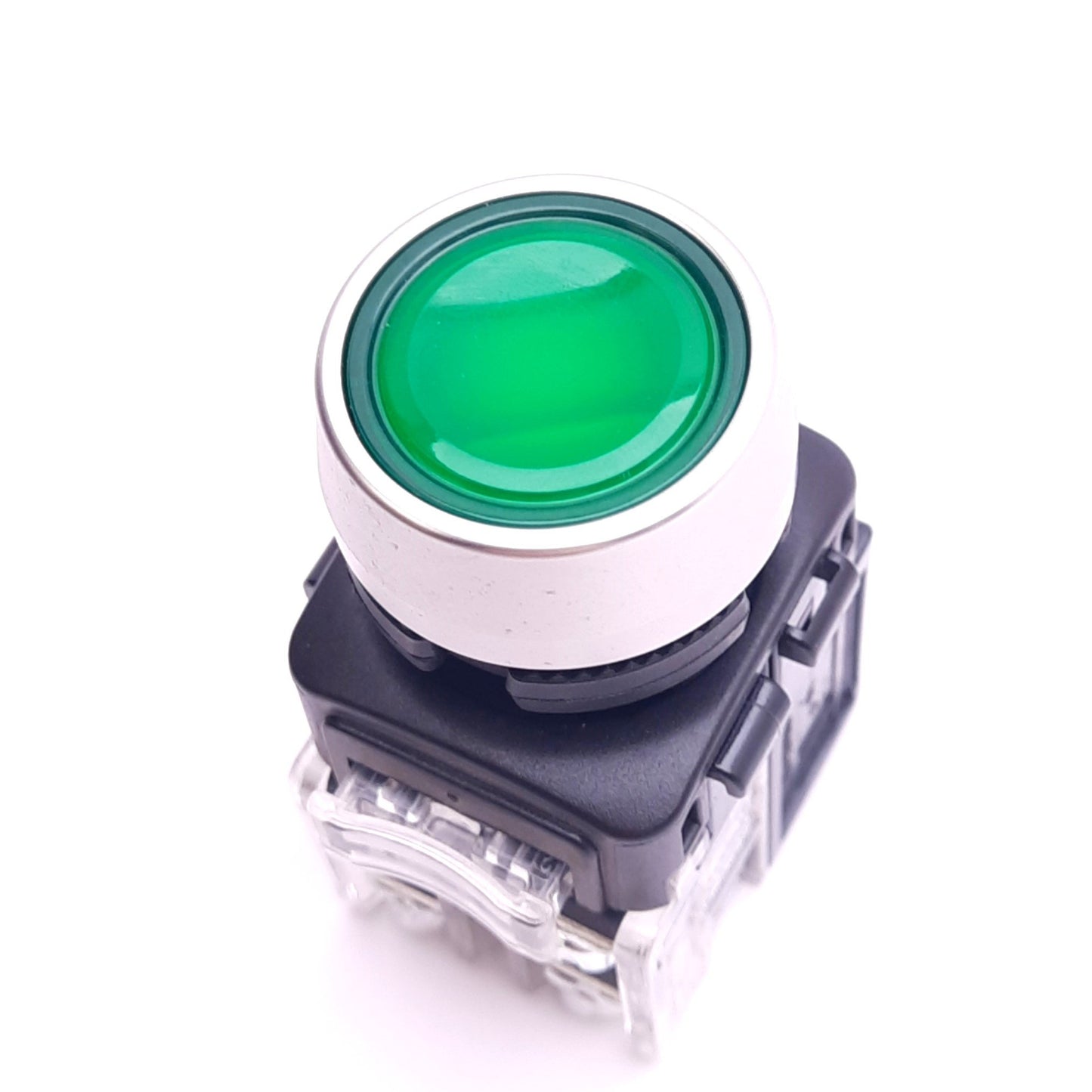 New KG Auto KGX-HMD21G Illuminated Pushbutton Switch, ø22mm, 1NC+1NO, 12/24VDC Lamp