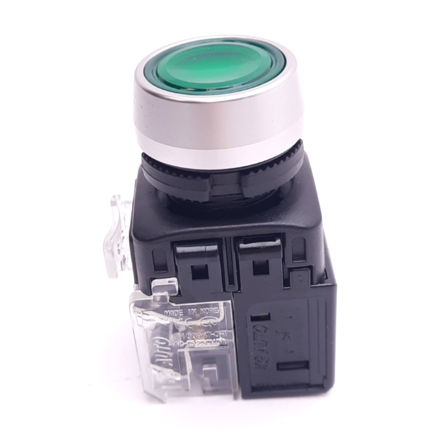 New KG Auto KGX-HMD21G Illuminated Pushbutton Switch, ø22mm, 1NC+1NO, 12/24VDC Lamp