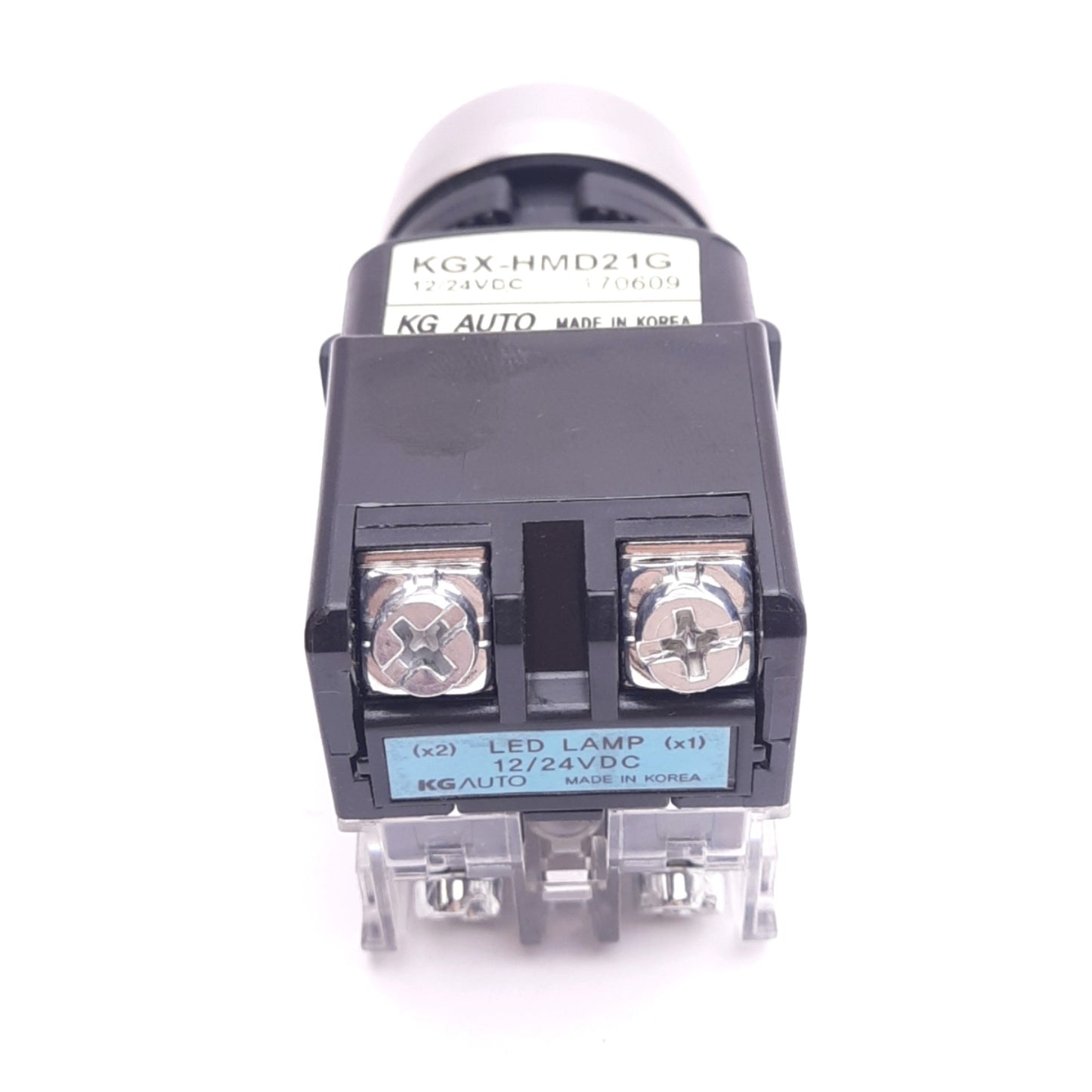 New KG Auto KGX-HMD21G Illuminated Pushbutton Switch, ø22mm, 1NC+1NO, 12/24VDC Lamp
