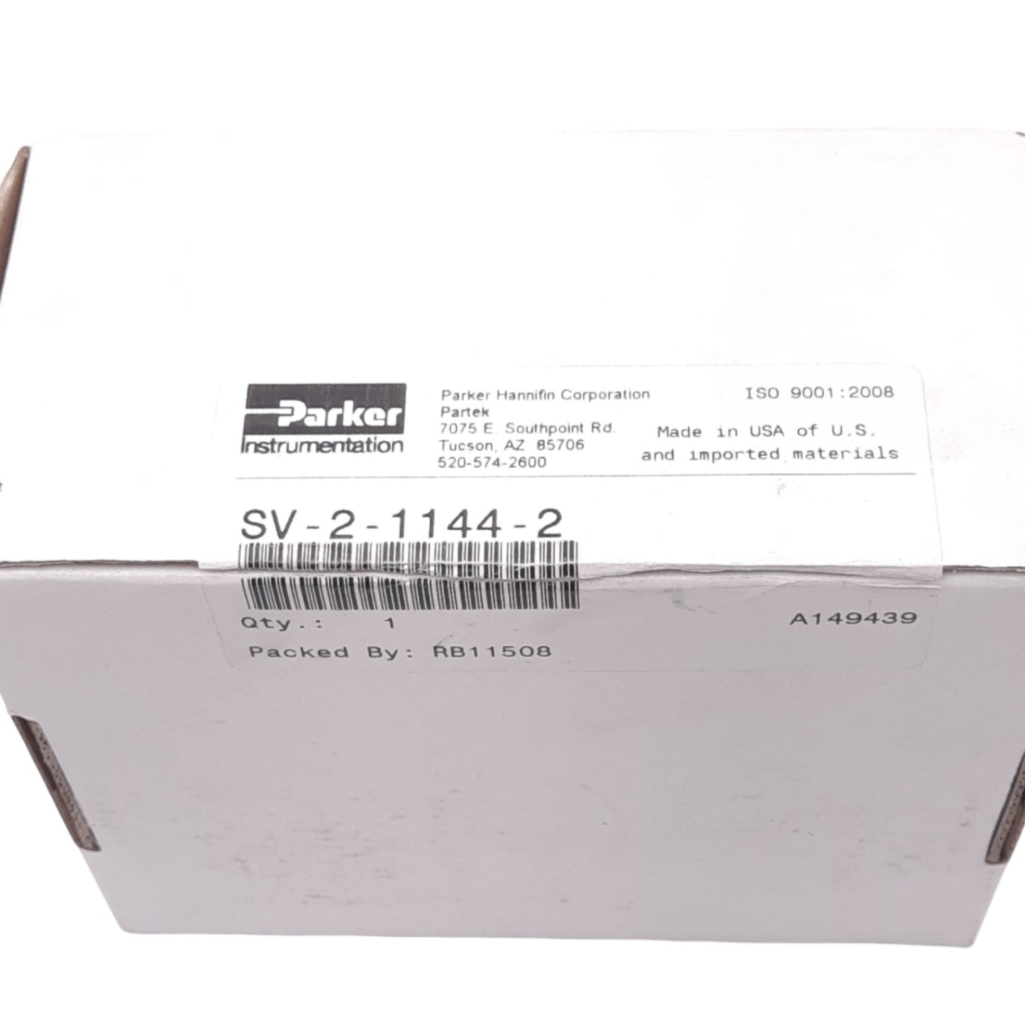 New Parker SV-2-1144-2 High-Purity Solenoid Valve, 0-80psi, 1/4in NPT, 2-Wire