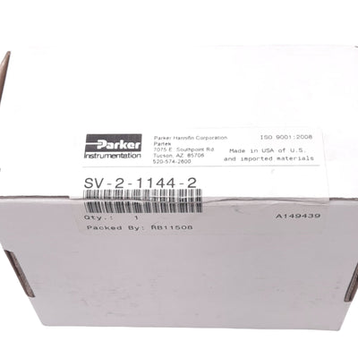 New Parker SV-2-1144-2 High-Purity Solenoid Valve, 0-80psi, 1/4in NPT, 2-Wire