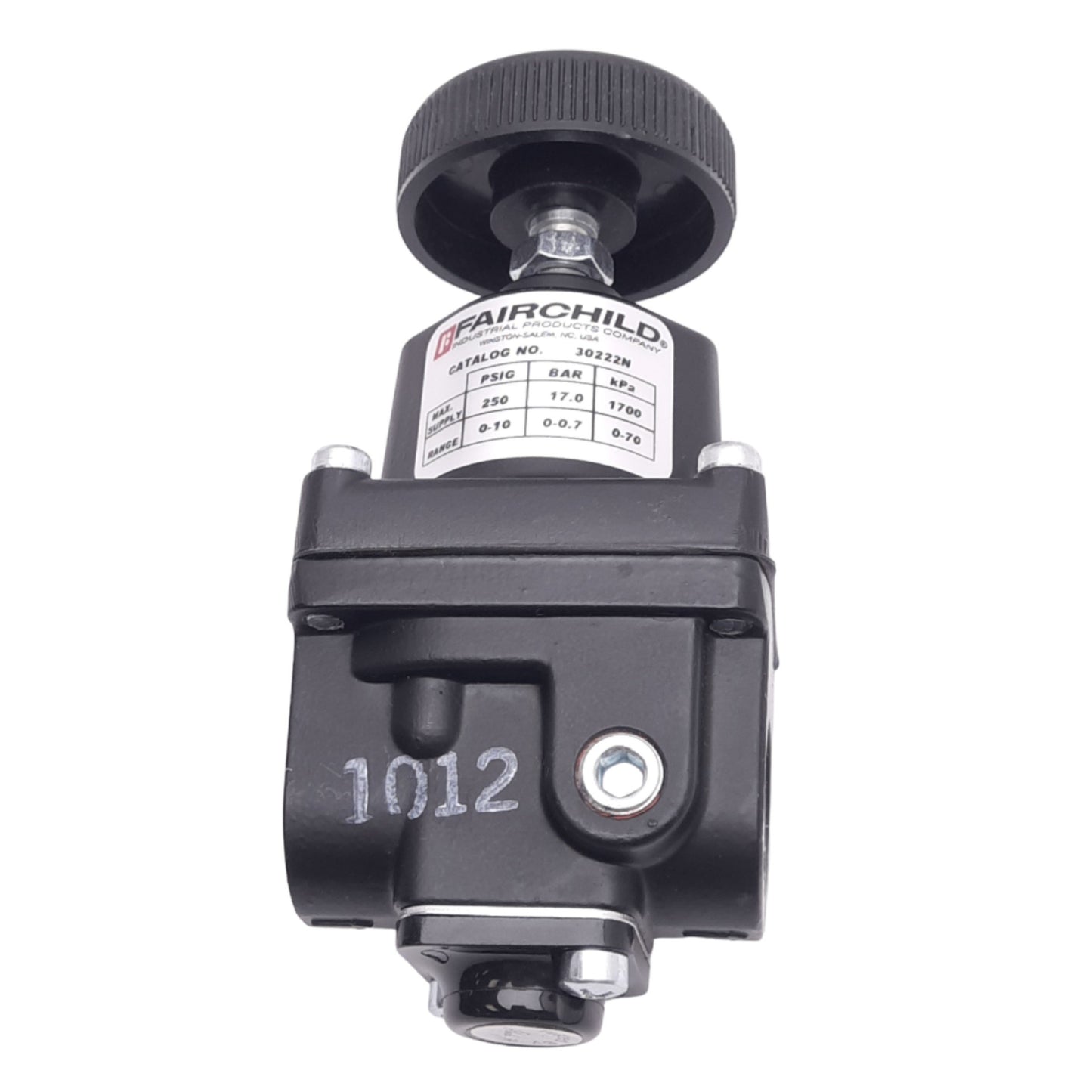 Used Fairchild 30222N Pressure Regulator, 0-10psig Set, 150psig Max, 1/4in NPT