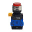Used IDEC HW4L-M2F11QD-R-120V Red Illuminated Pushbutton, 22mm, 1NO-1NC, 120VAC/DC