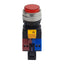 Used IDEC HW4L-M2F11QD-R-120V Red Illuminated Pushbutton, 22mm, 1NO-1NC, 120VAC/DC
