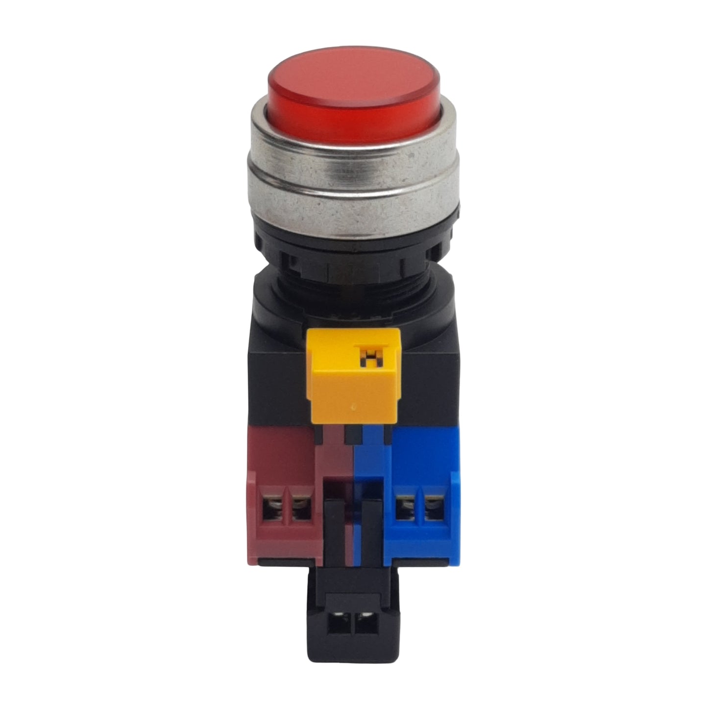 Used IDEC HW4L-M2F11QD-R-120V Red Illuminated Pushbutton, 22mm, 1NO-1NC, 120VAC/DC