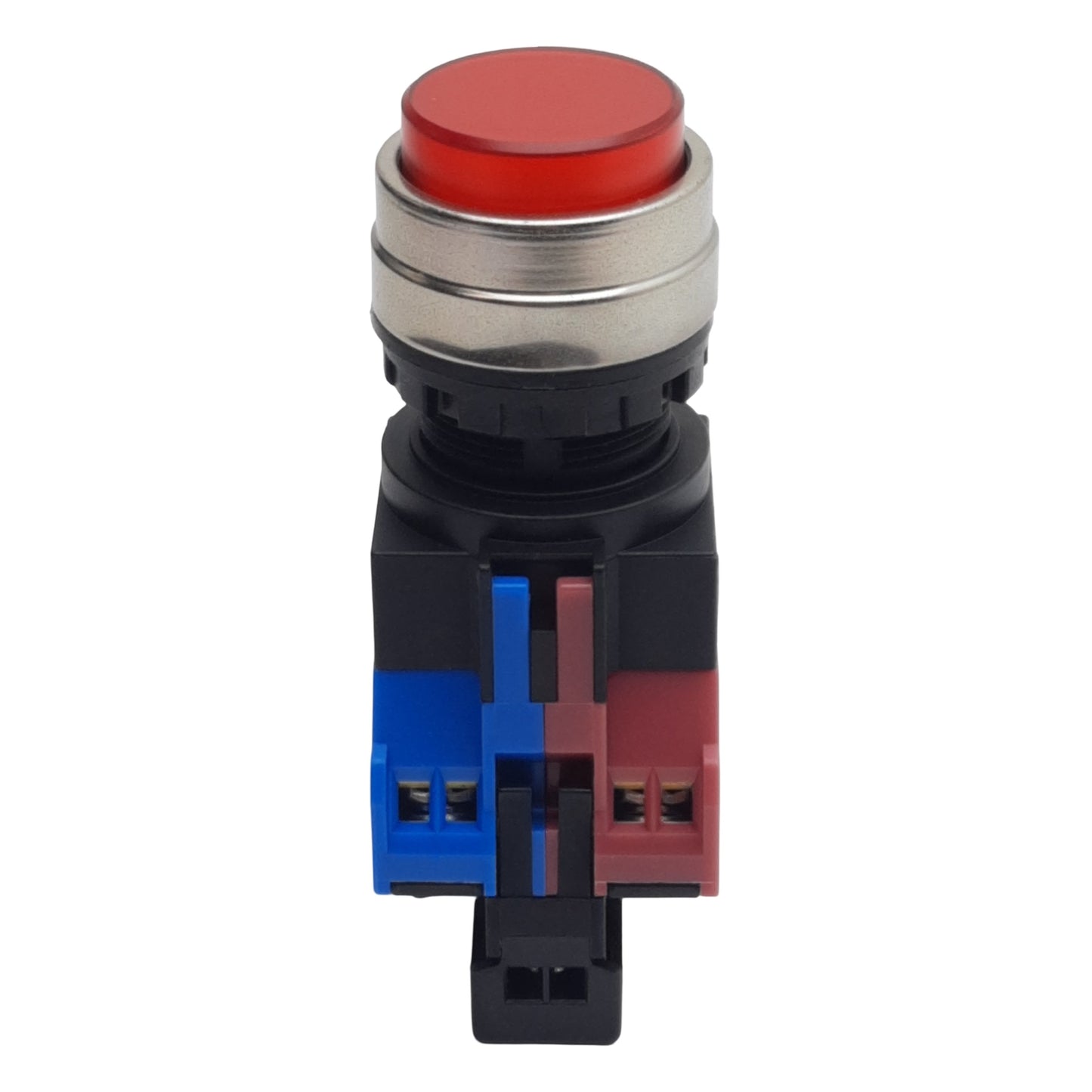 Used IDEC HW4L-M2F11QD-R-120V Red Illuminated Pushbutton, 22mm, 1NO-1NC, 120VAC/DC