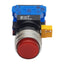 Used IDEC HW4L-M2F11QD-R-120V Red Illuminated Pushbutton, 22mm, 1NO-1NC, 120VAC/DC