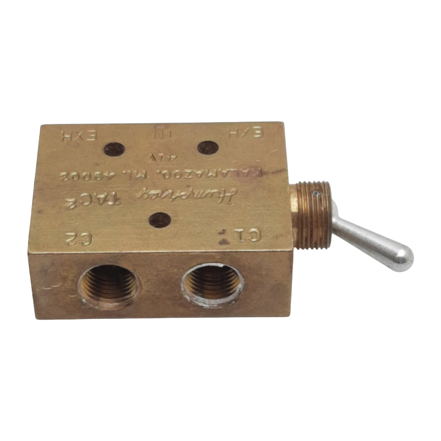 Used Humphrey 41V TAC² Miniature Toggle Valve, 5/4-Way, 0-125psi, 1/8in NPSF, #10-32