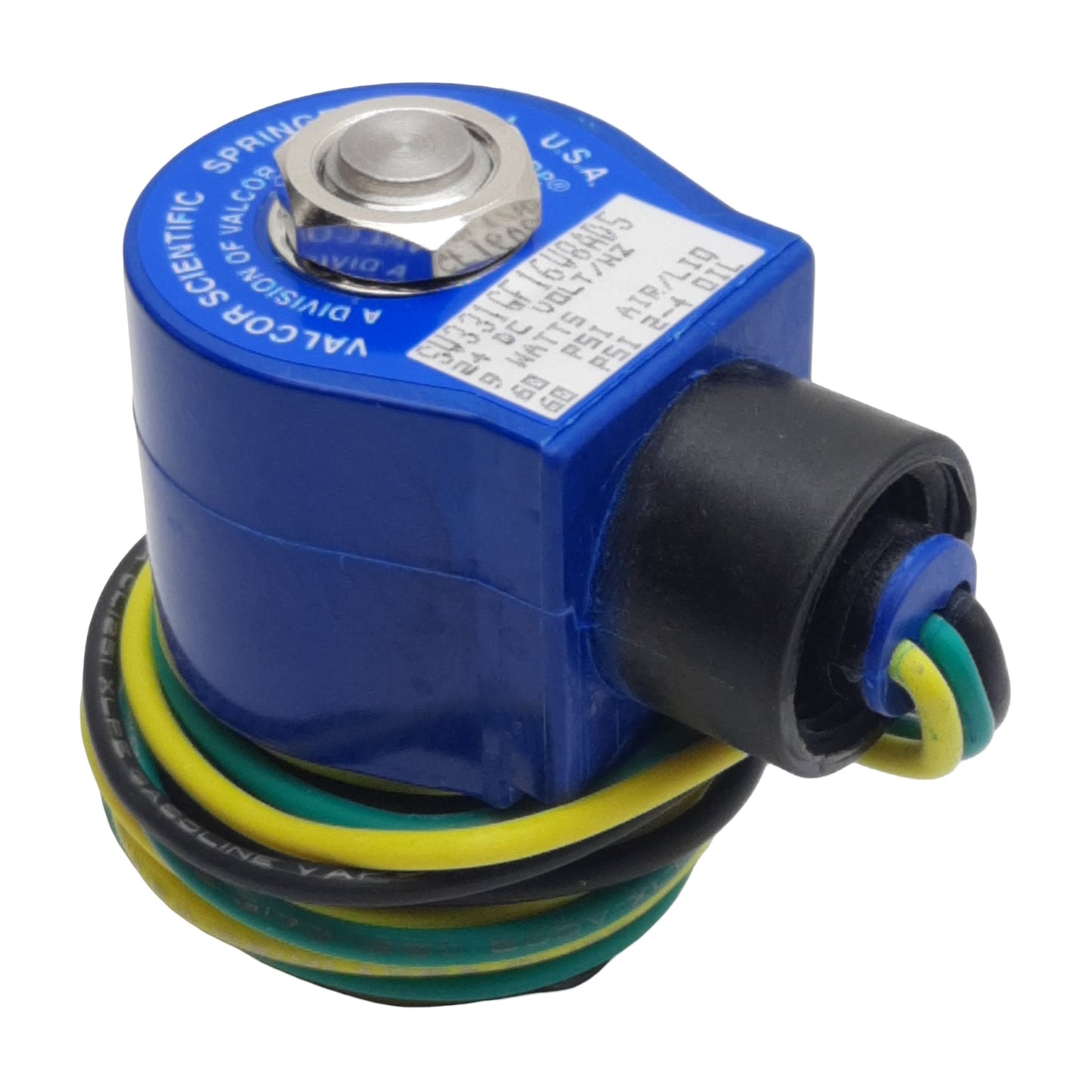New Valcor SV331GF16V8AD5 Solenoid Valve, 2-Way, 1/8in NPT, 0-60psi, 24VDC Coil
