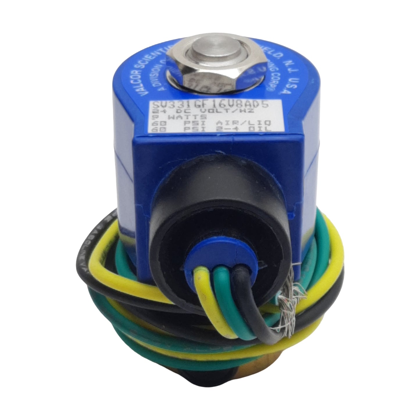 New Valcor SV331GF16V8AD5 Solenoid Valve, 2-Way, 1/8in NPT, 0-60psi, 24VDC Coil