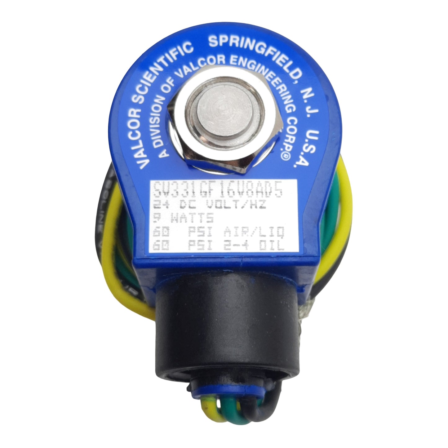 New Valcor SV331GF16V8AD5 Solenoid Valve, 2-Way, 1/8in NPT, 0-60psi, 24VDC Coil