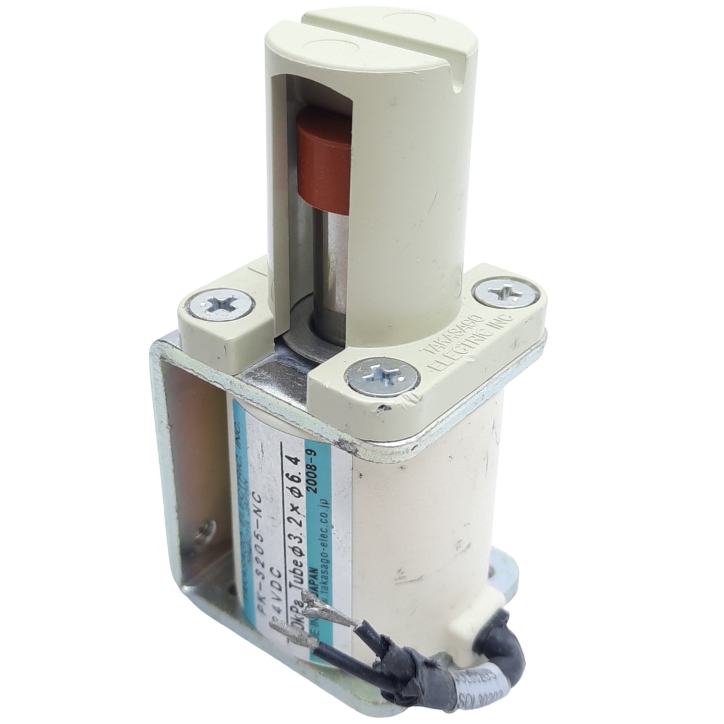 Used Takasago Electric PK-3205-NC Solenoid Pinch Valve 2-Way Normally Closed, 24 VDC