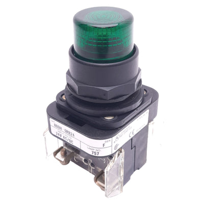 Used Allen Bradley 800H-QRB24G Illuminated Pushbutton, ø30mm, 1NO 1NC, 600V 10A Max