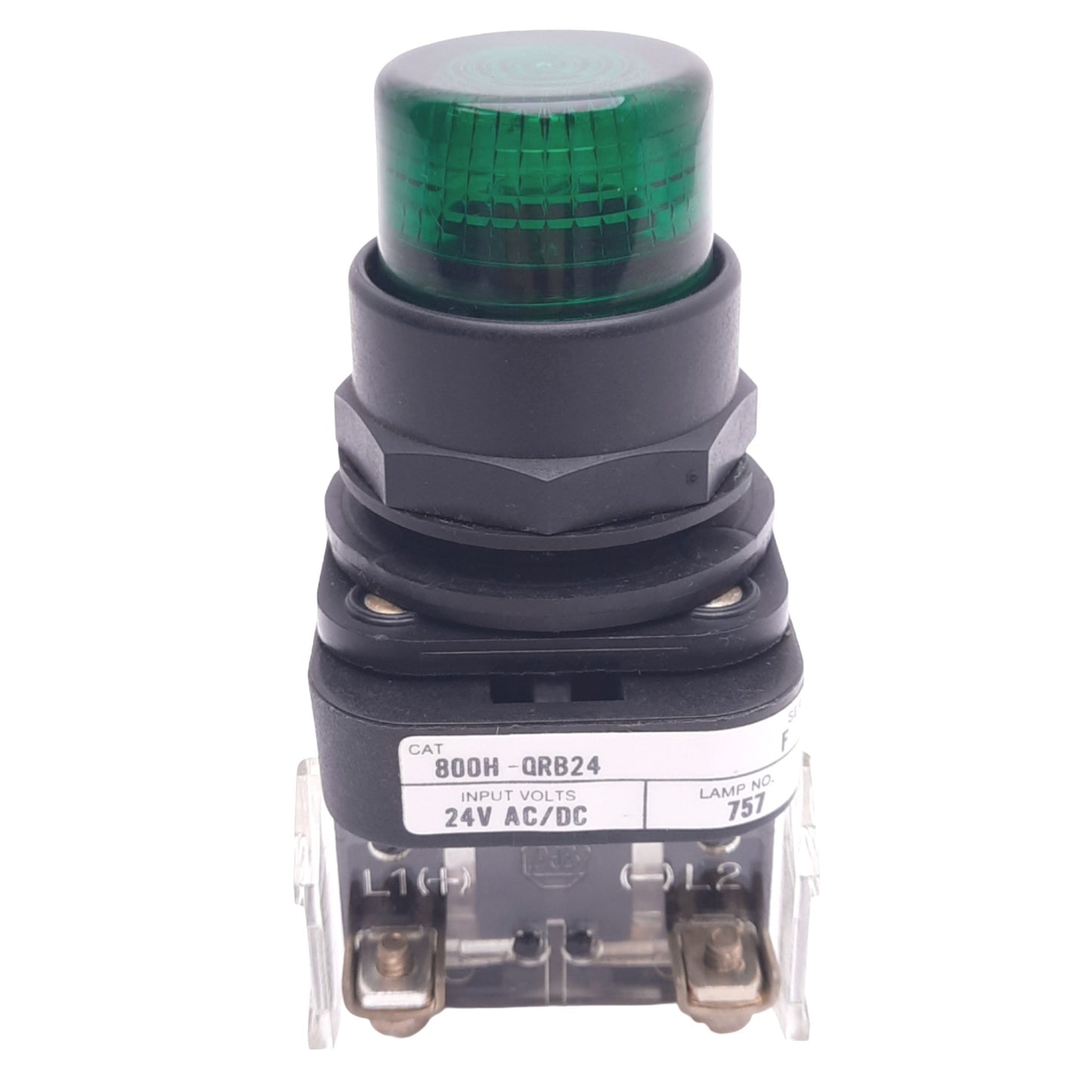 Used Allen Bradley 800H-QRB24G Illuminated Pushbutton, ø30mm, 1NO 1NC, 600V 10A Max