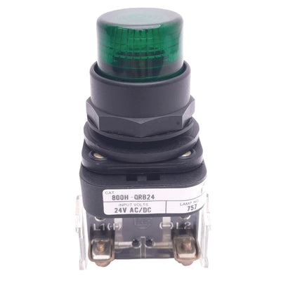 Used Allen Bradley 800H-QRB24G Illuminated Pushbutton, ø30mm, 1NO 1NC, 600V 10A Max