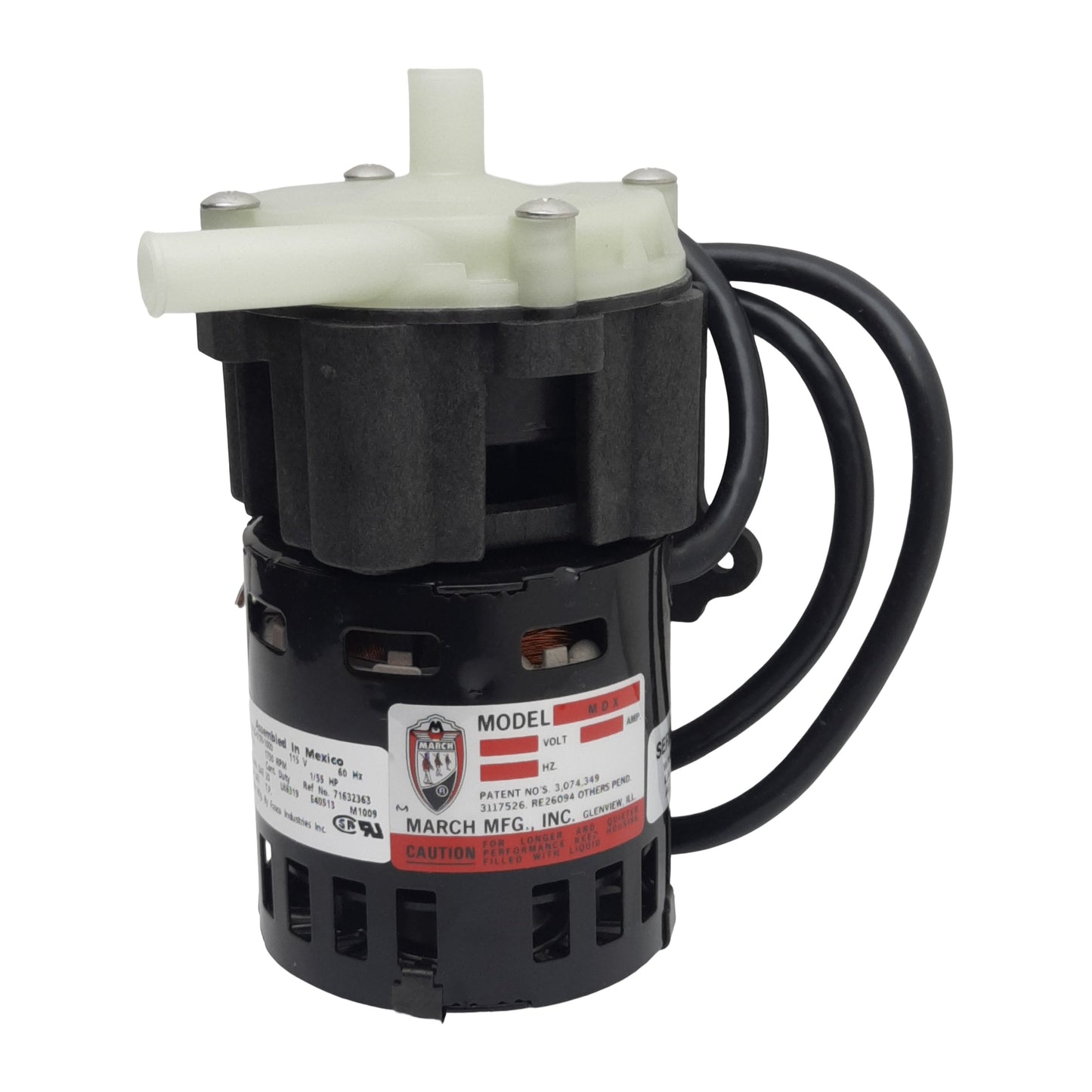 Used March MDX-1/2 Magnetic Drive Pump, 6gpm, 50psi, ø1/2in OD, 115VAC, 1750rpm