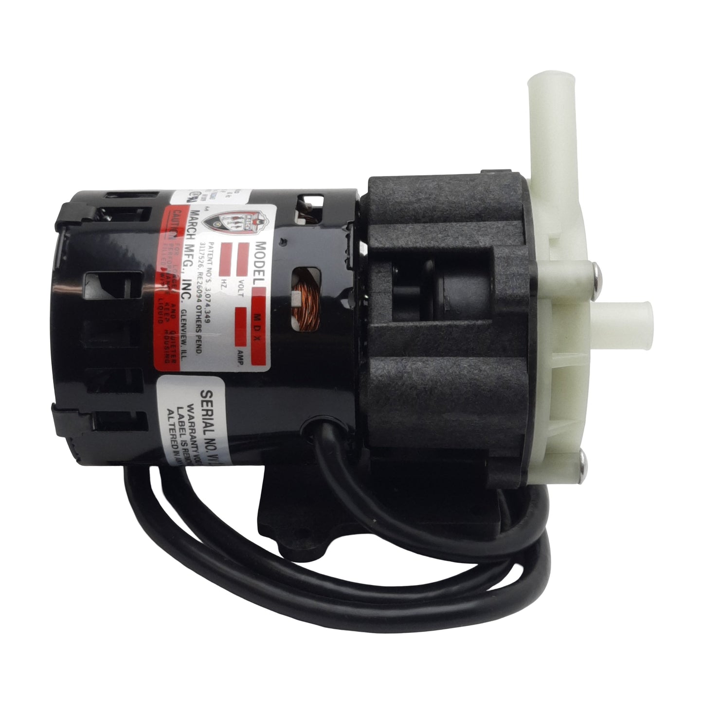 Used March MDX-1/2 Magnetic Drive Pump, 6gpm, 50psi, ø1/2in OD, 115VAC, 1750rpm