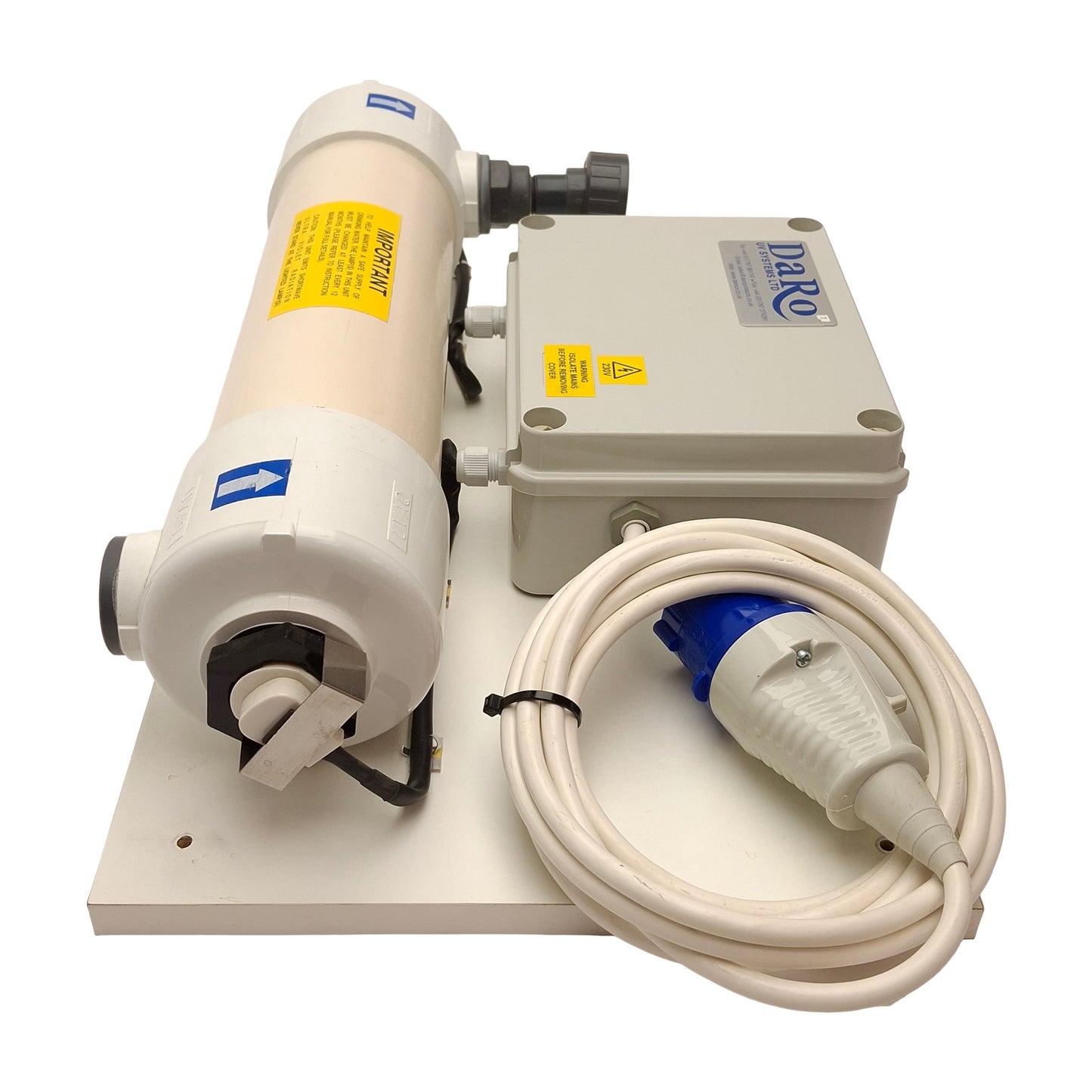 Used DaRo 15/3P UV Water Disinfection Unit, 100gal/hr, 3/4in BSP, 220-240VAC 30VA