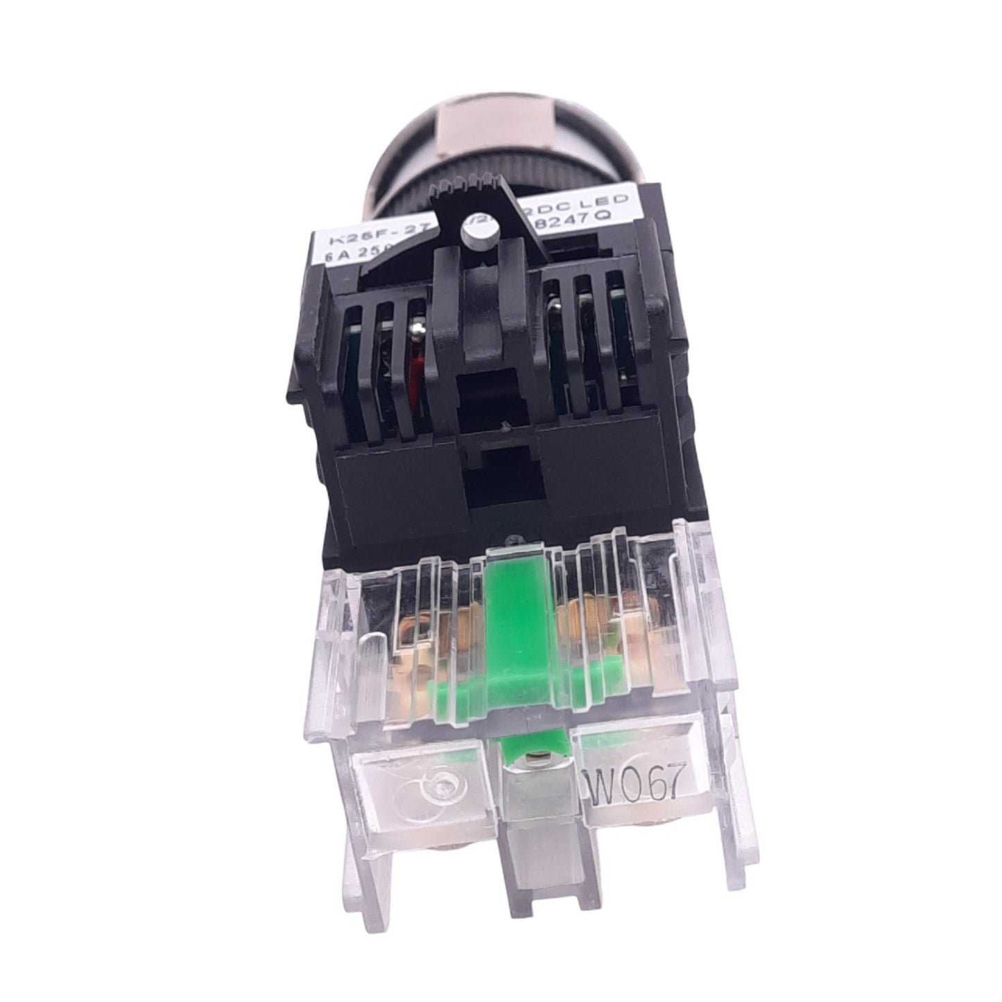 New Kacon K25F-27 Red STOP Illuminated Pushbutton, 25mm, 1NO, 24V LED, 250VAC 6A Max