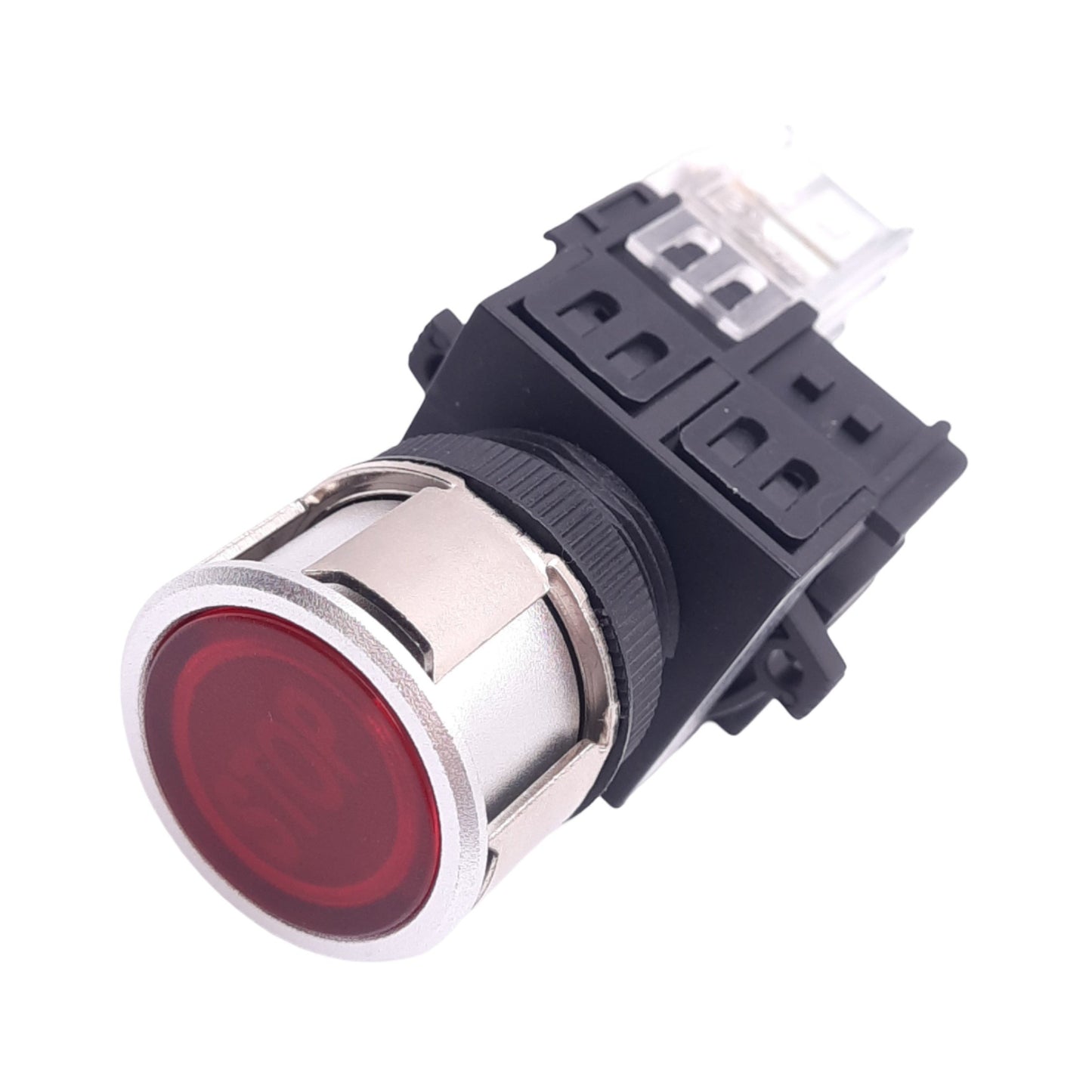 New Kacon K25F-27 Red STOP Illuminated Pushbutton, 25mm, 1NO, 24V LED, 250VAC 6A Max