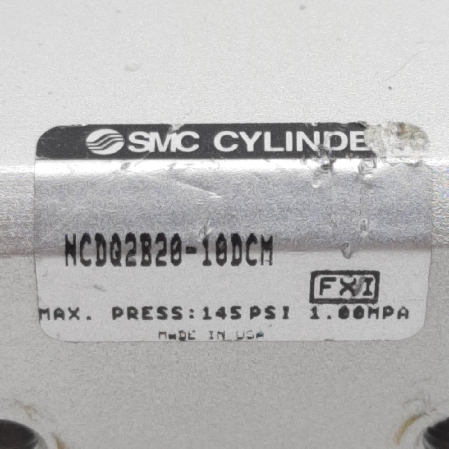 Used SMC NCDQ2B20-10DCM Pneumatic Cylinder, ø20mm Bore, 10mm Stroke, M5, 145psi