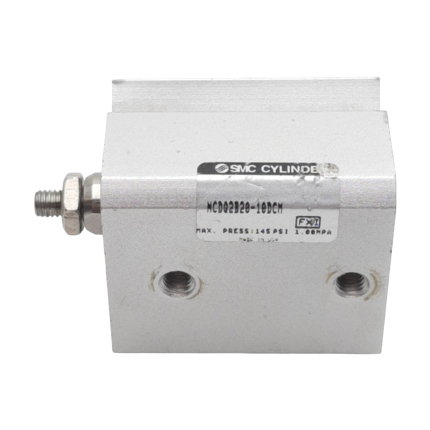 Used SMC NCDQ2B20-10DCM Pneumatic Cylinder, ø20mm Bore, 10mm Stroke, M5, 145psi