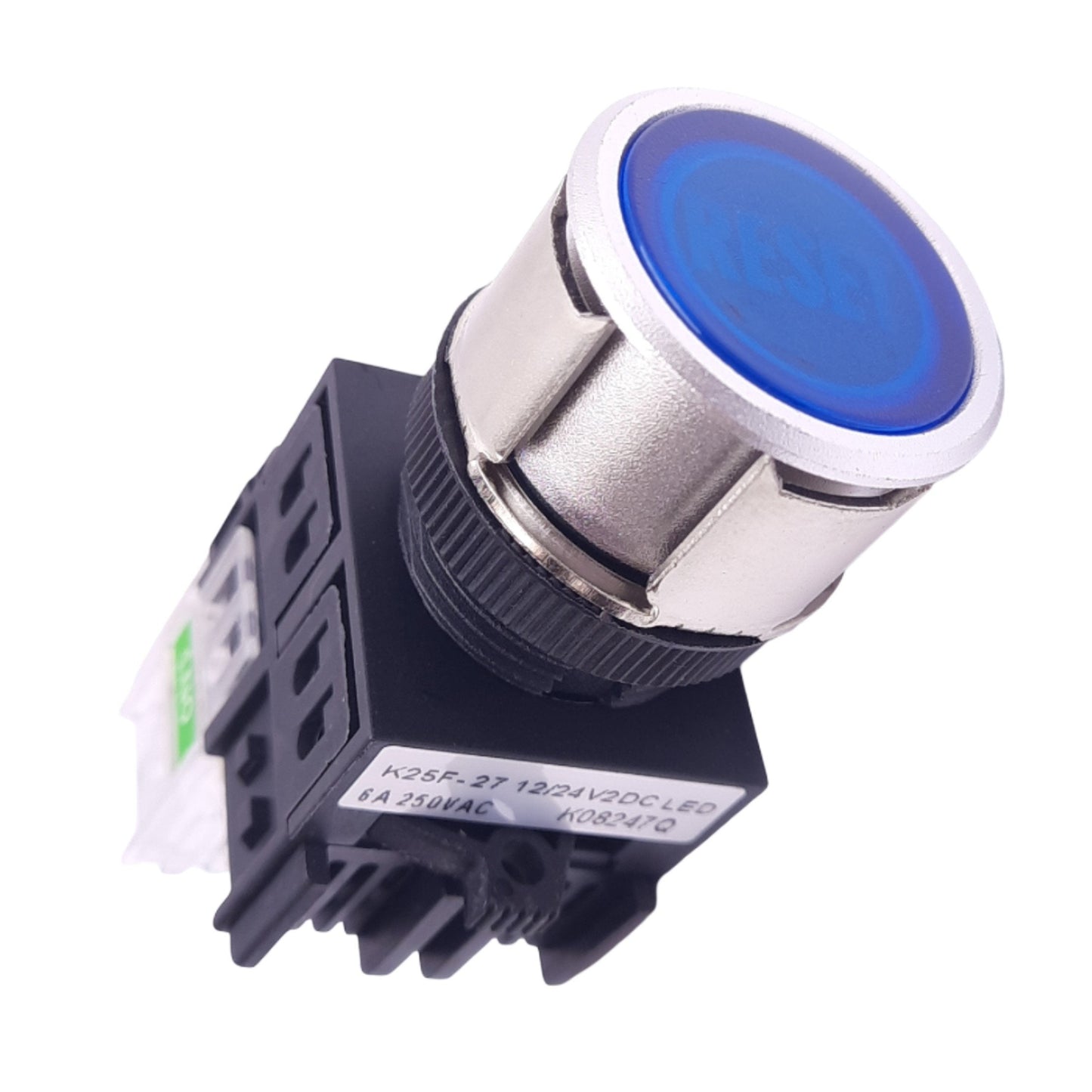 New Kacon K25F-27 Blue RESET Illuminated Pushbutton, ø25mm, 1NO, 24V LED, 250VAC 6A