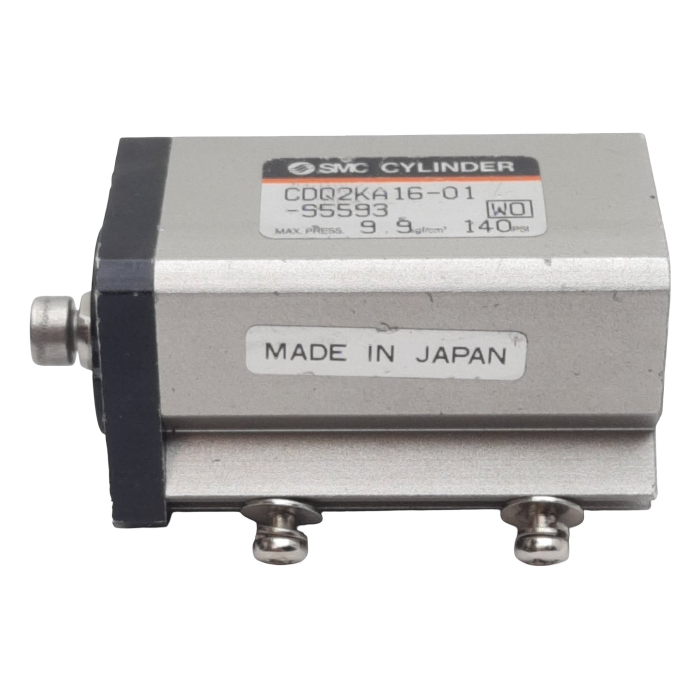 Used SMC CDQ2KA16-01-95593 Pneumatic Cylinder, ø16mm Bore, 15mm Stroke, M5, 140psi