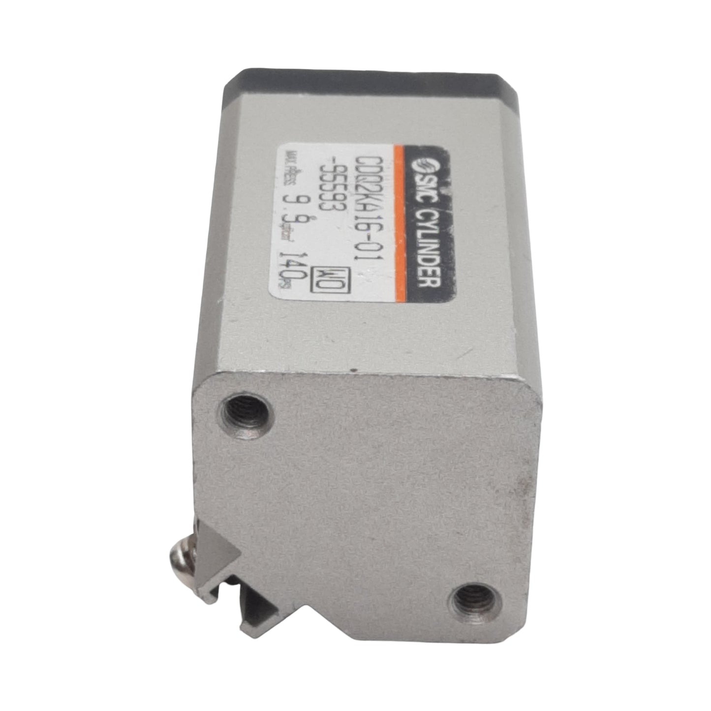 Used SMC CDQ2KA16-01-95593 Pneumatic Cylinder, ø16mm Bore, 15mm Stroke, M5, 140psi