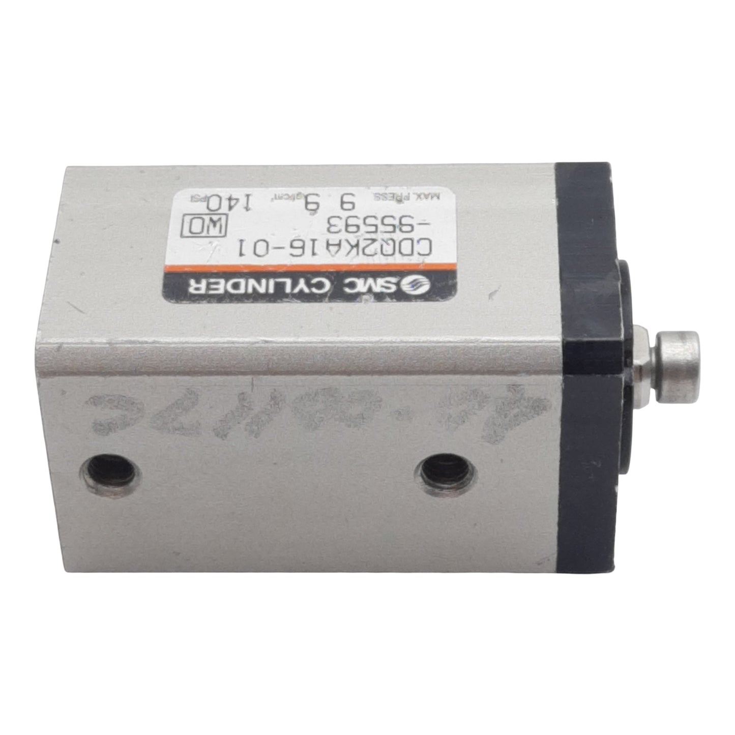 Used SMC CDQ2KA16-01-95593 Pneumatic Cylinder, ø16mm Bore, 15mm Stroke, M5, 140psi