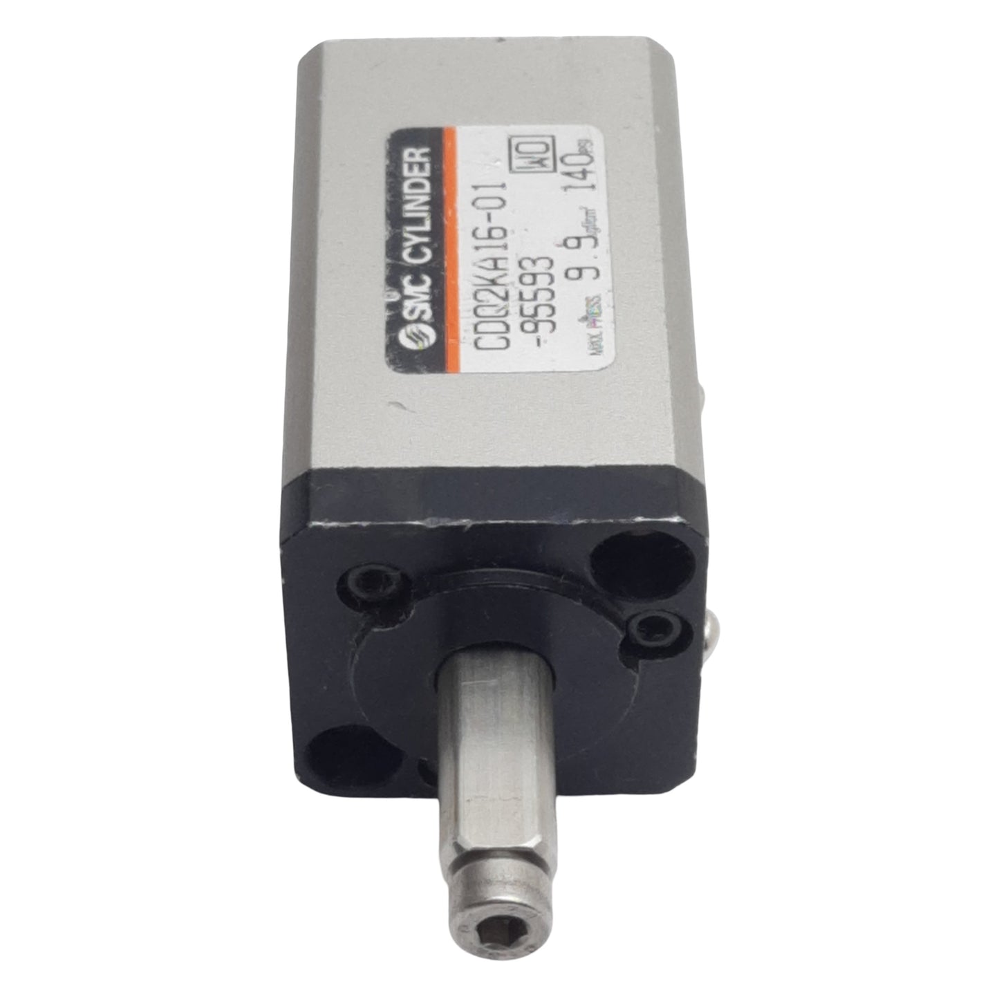 Used SMC CDQ2KA16-01-95593 Pneumatic Cylinder, ø16mm Bore, 15mm Stroke, M5, 140psi