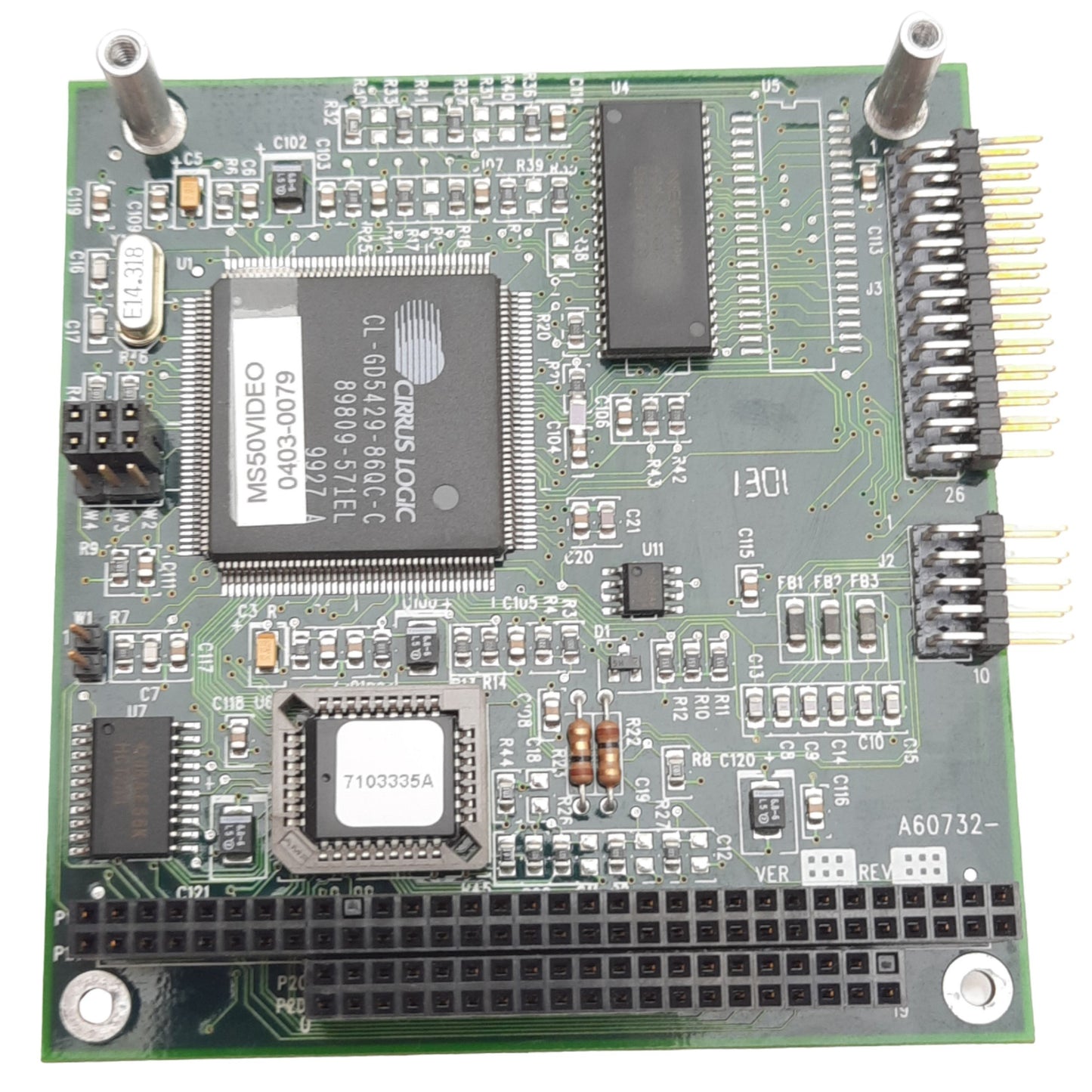 Used Ampro A13132 REV B High Res CRT Display Controller PC/104 Bus Port