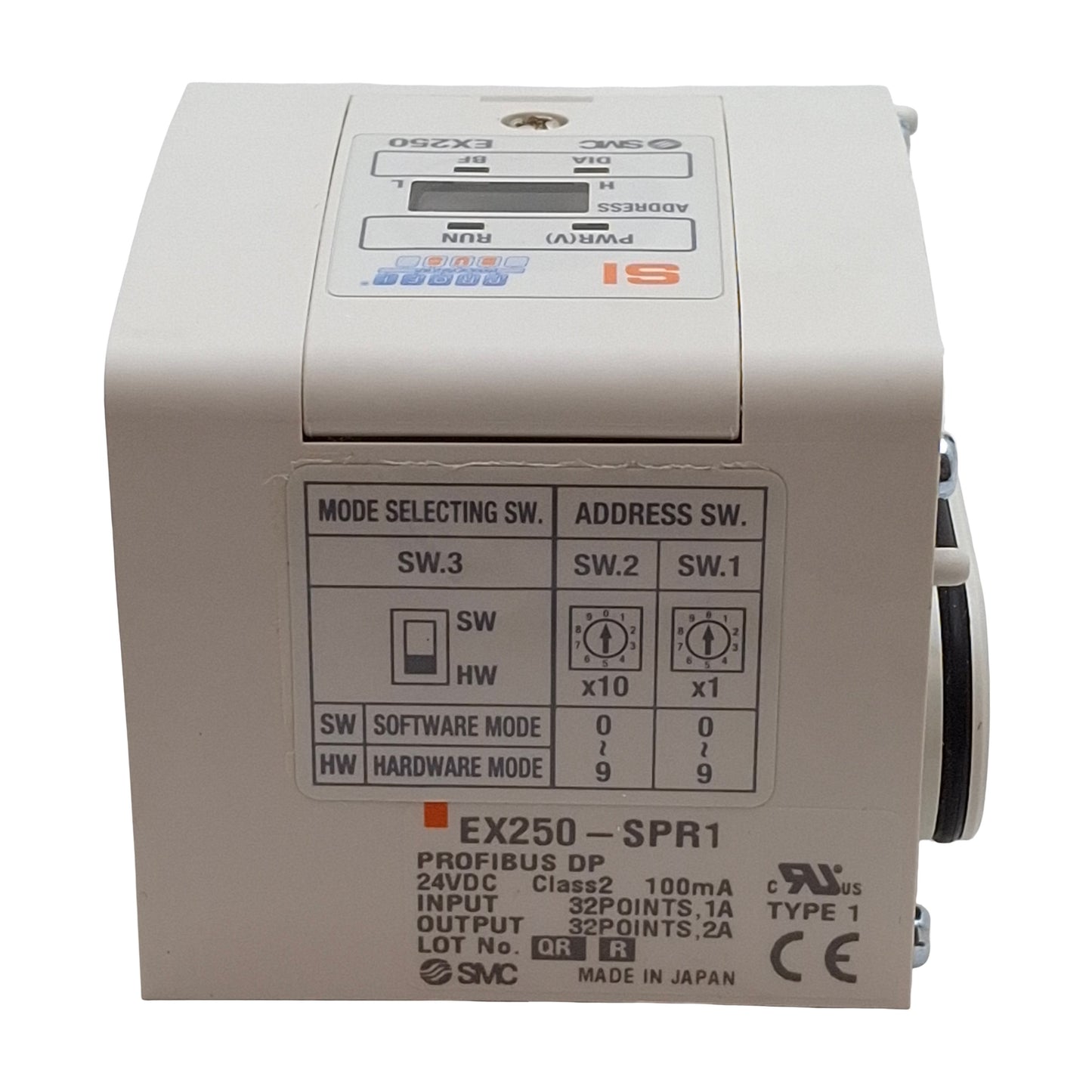 New – Open box SMC EX250-SPR1 Serial Interface Unit, PROFIBUS DP, 32 I/O, PNP Output, 24VDC