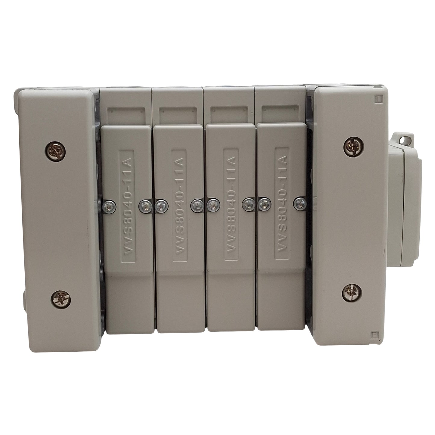 New – Open box SMC JJ5SY5-10S0-04B Pneumatic Manifold Base, 4-Station, Rc3/8 & Rc1/2 Ports