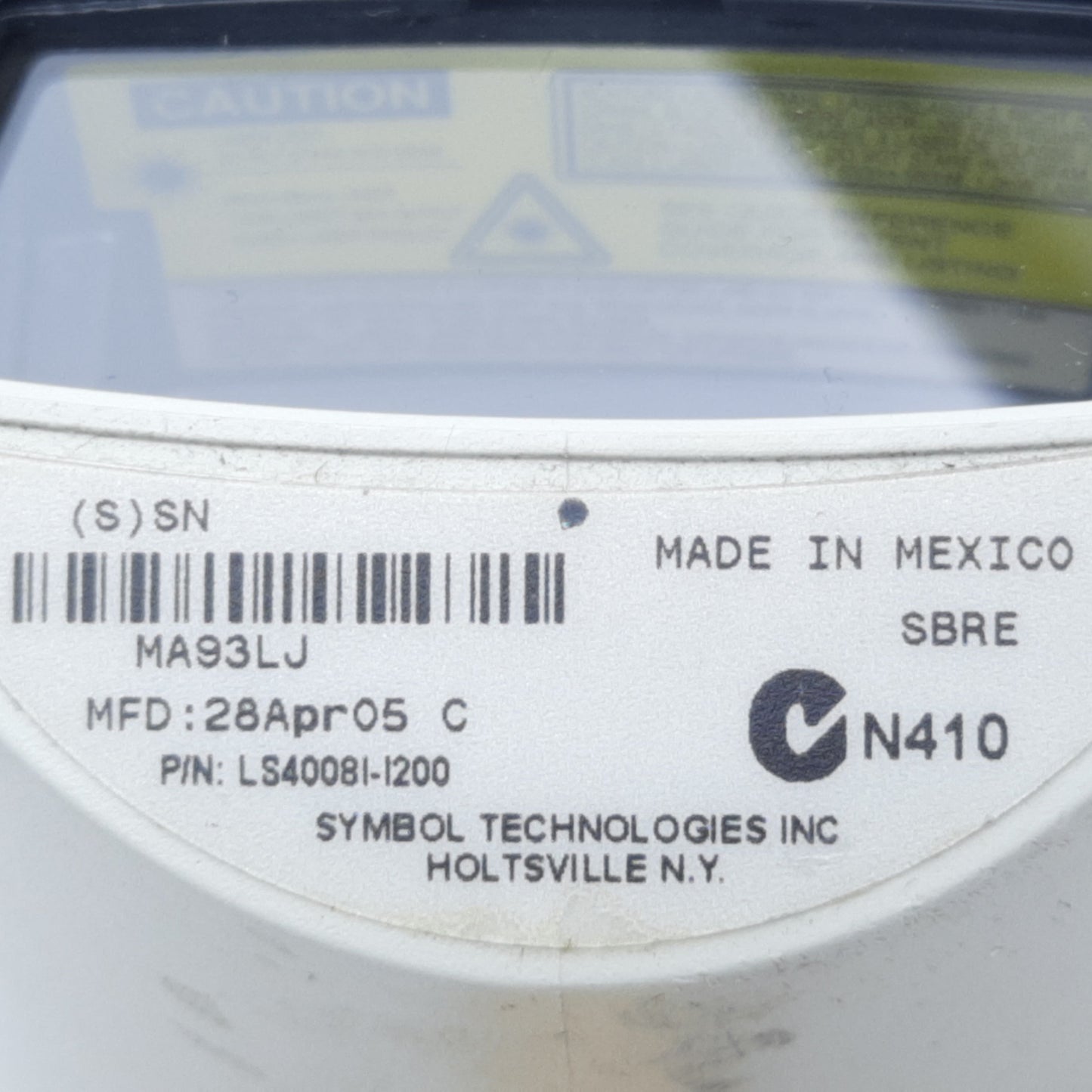 Used Symbol LS4008I-I200 N410 Handheld Barcode Scanner PS/2 Cord, 4.5-5.5 VDC
