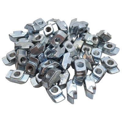 Used Lot of 50 Bosch Rexroth 3842530283 Standard Drop-In T-Nut, Steel, 10mm Slot, M5