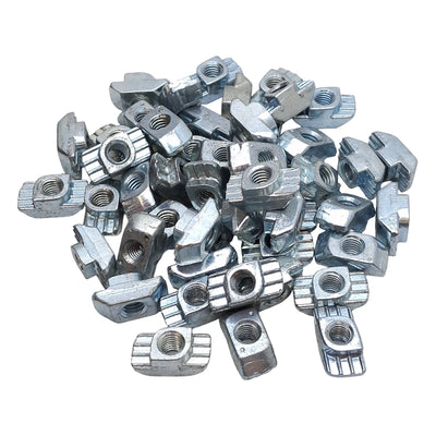 Used Lot of 50 Bosch Rexroth 3842530285 Standard Drop-In T-Nut, Steel, 10mm Slot, M6