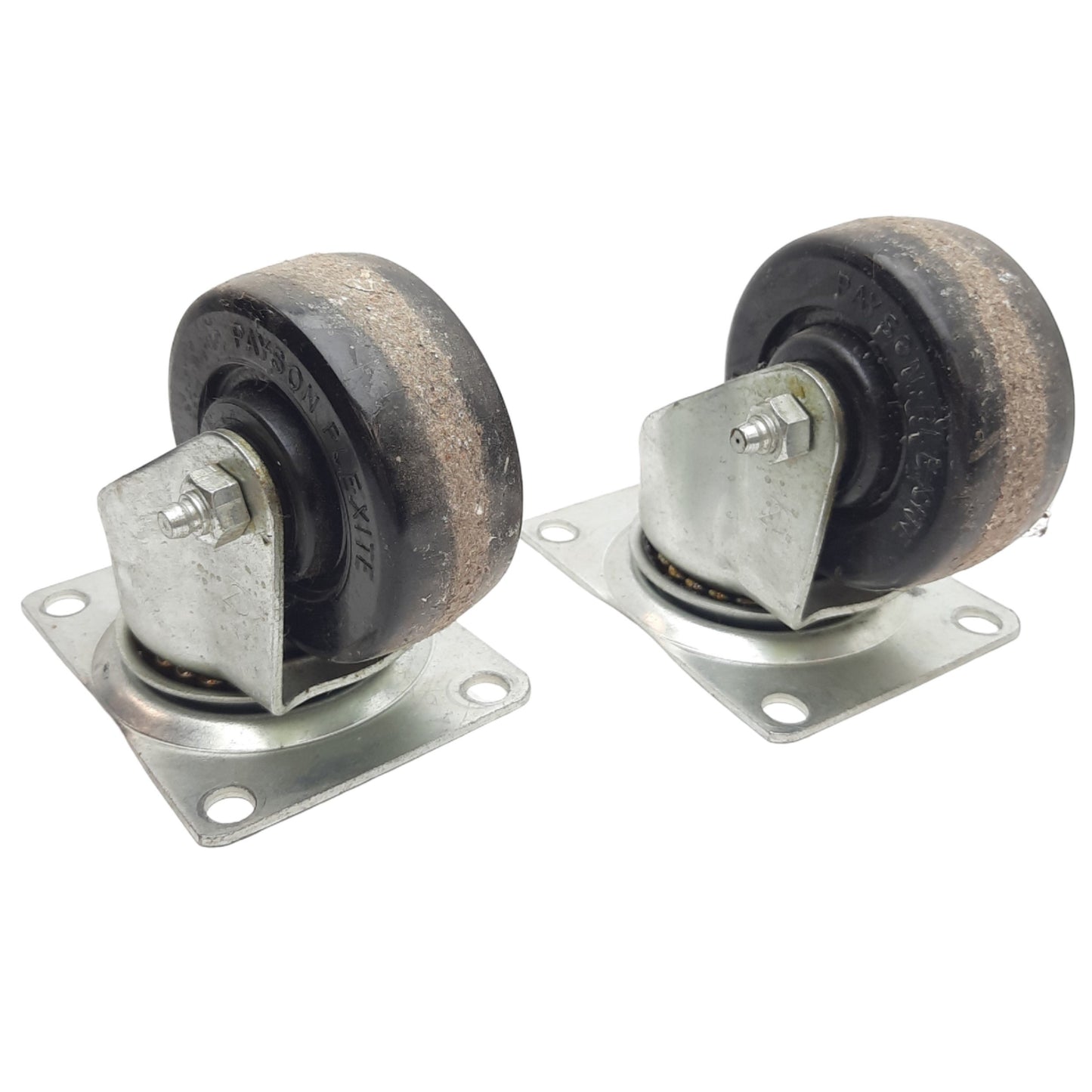 Used Lot of 2 Payson 050-3UM Wheel Caster 3in Wheel Diameter, 1-1/4in Width, Plexite