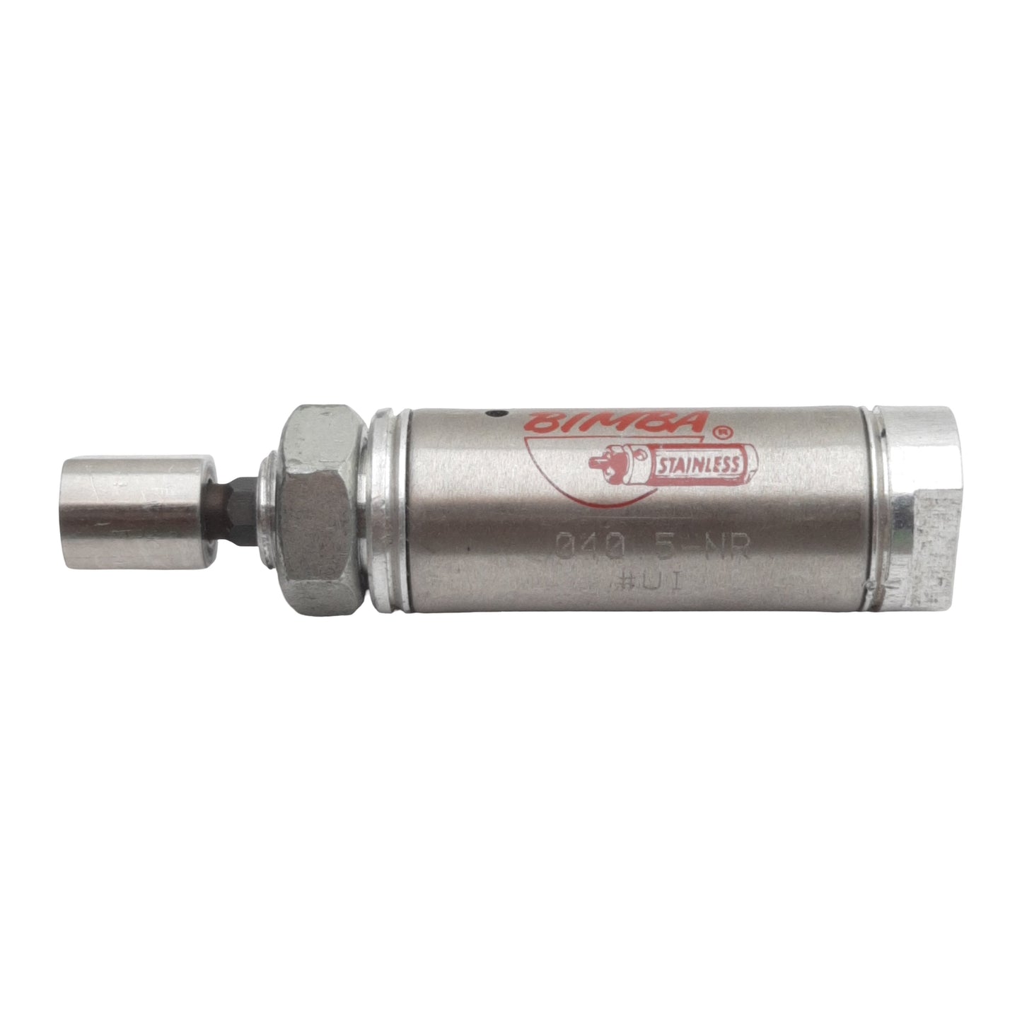 Used Bimba 040.5-NR Pneumatic Cylinder, ø3/4in Bore, 1/2in Stroke, 1/8in NPT, 250psi