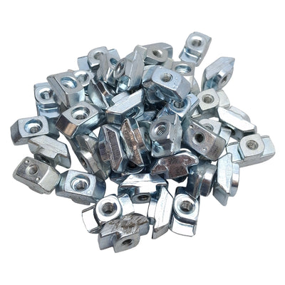 Used Lot of 50 Bosch Rexroth 3842530281 Standard Drop-In T-Nut, Steel, 10mm Slot, M4