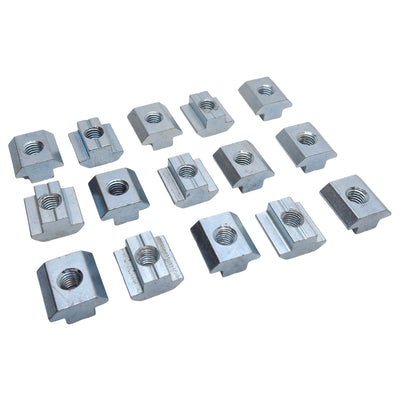 Used Lot of 15 80/20 13049 Self-Aligning Slide-In T-nut, Steel, 45 Series, M8x1.25