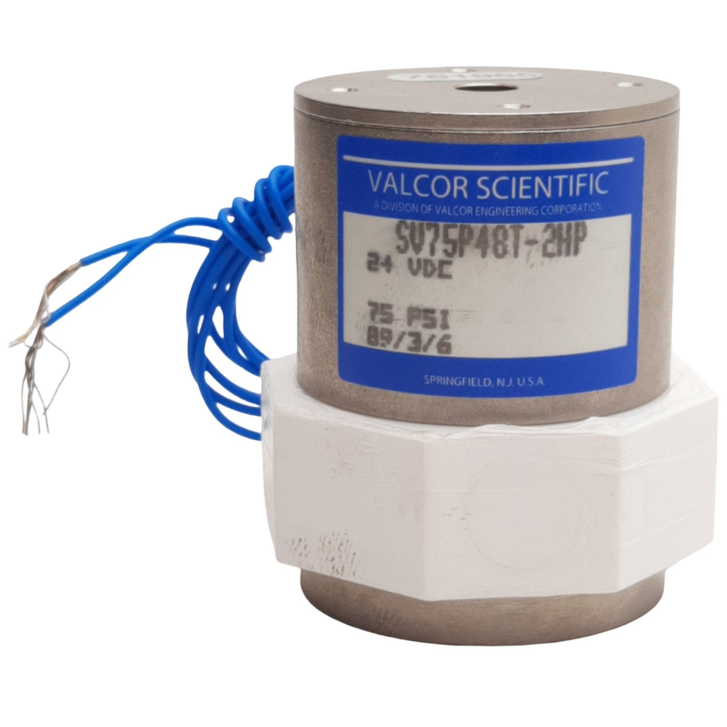 Used Valcor Scientific SV75P48T-2HP 3-Way Diaphragm Isolation Valve 1/8in NPS, 24VDC