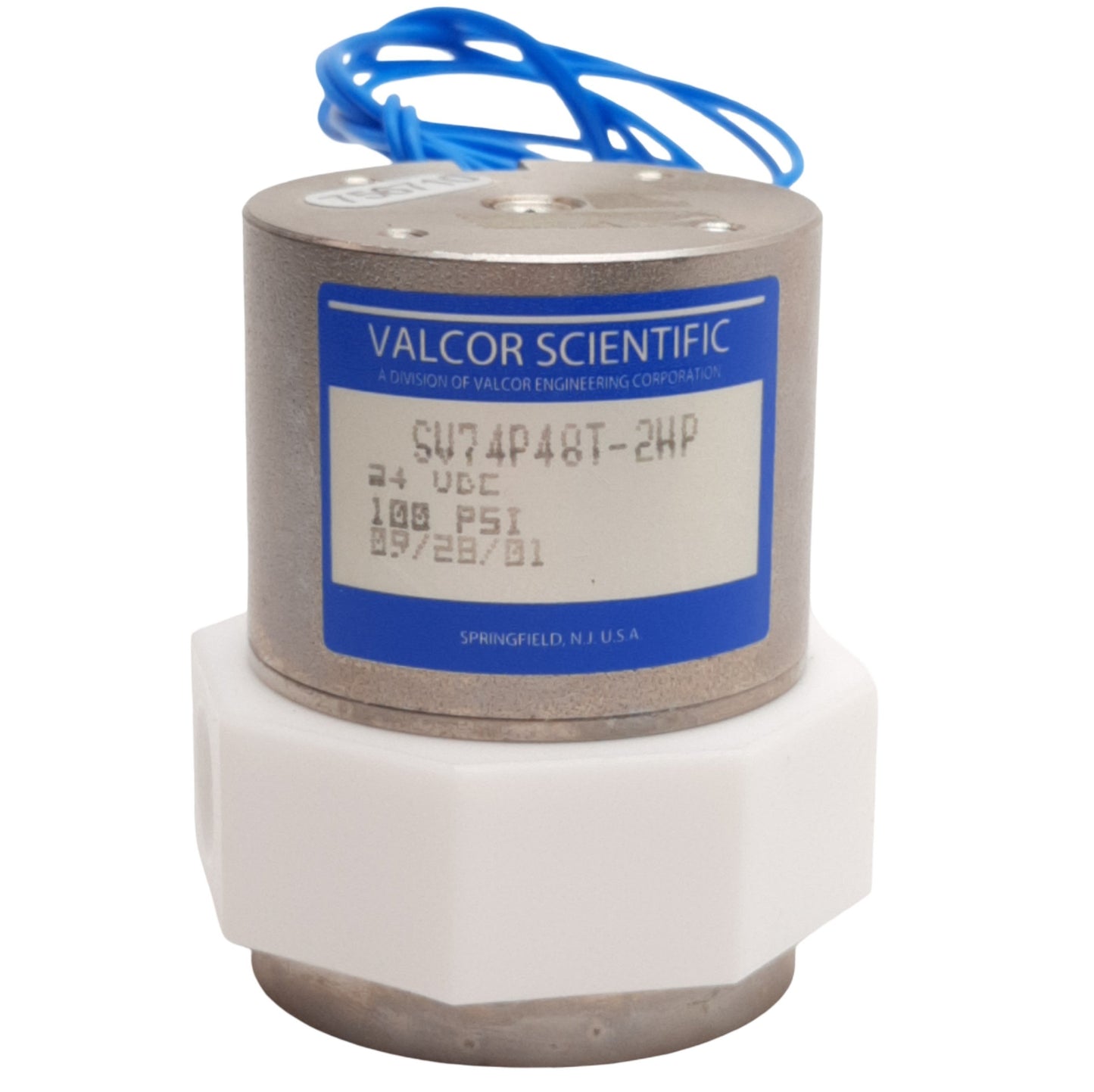 Used Valcor Scientific SV74P48T-2HP 2-Way N/C Diaphragm Isolation Valve 100PSI, 24VDC