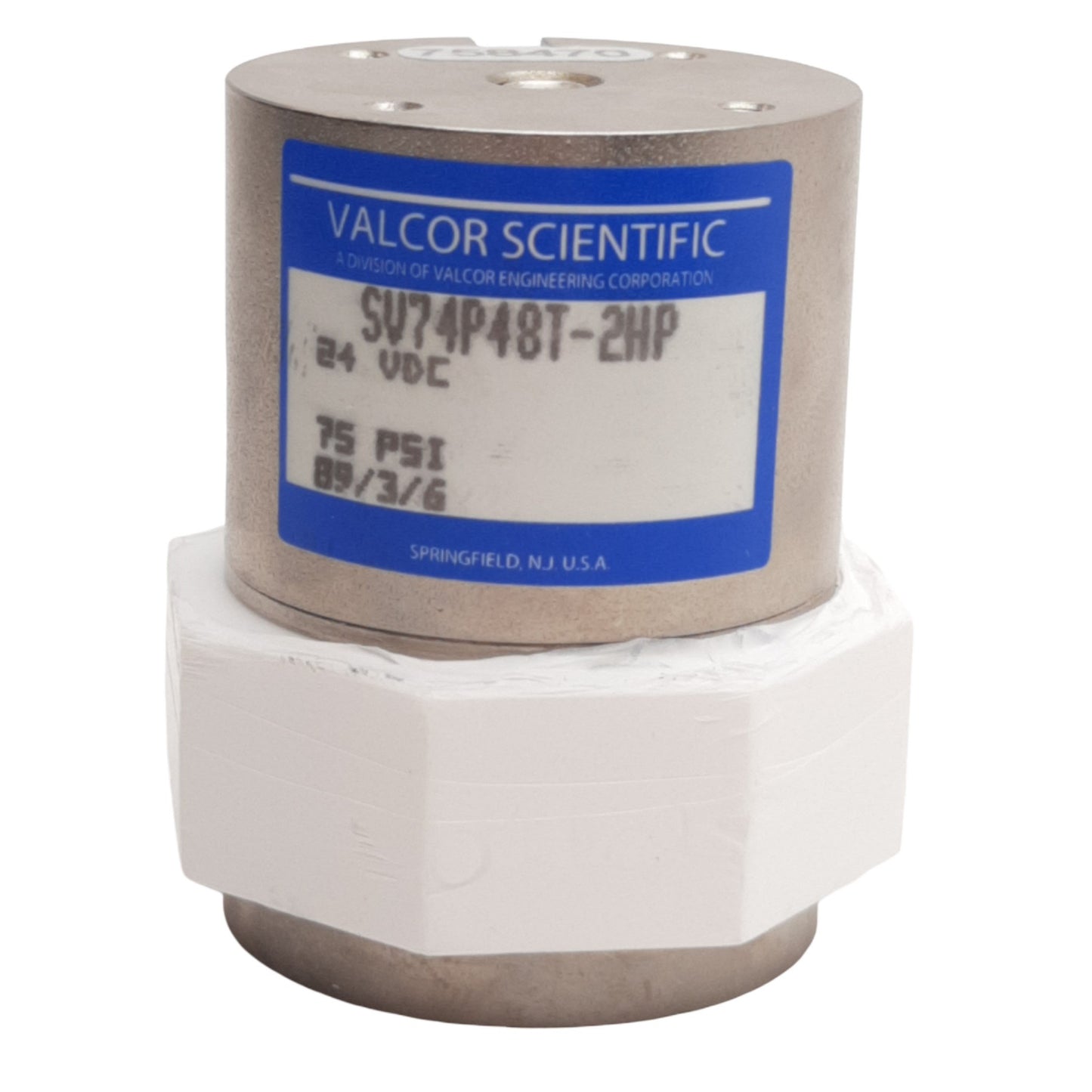 Used Valcor Scientific SV74P48T-2HP 2-Way N/C Diaphragm Isolation Valve 75PSI, 24VDC