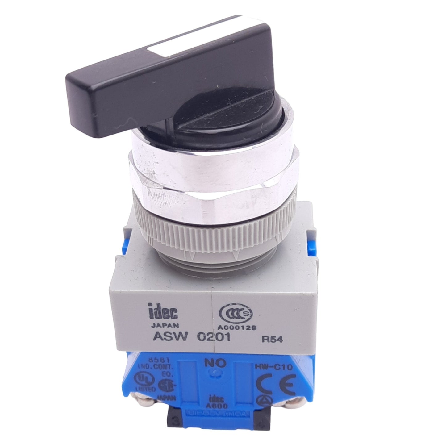 Used IDEC ASW2L20 Maintained Selector Switch, 2-Position, ø22mm, 2NO, 600VAC 10A