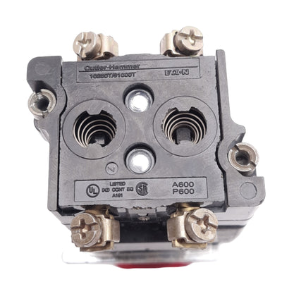 Used Eaton 10250T563C53-1 Illuminated Push/Pull E-Stop Button, ø30.5mm, 1NO 1NC, 600V
