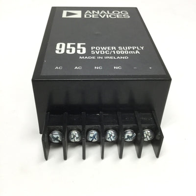 Used Analog Devices 955 Regulated Power Supply 120VAC In, 5VDC 1000mA Out