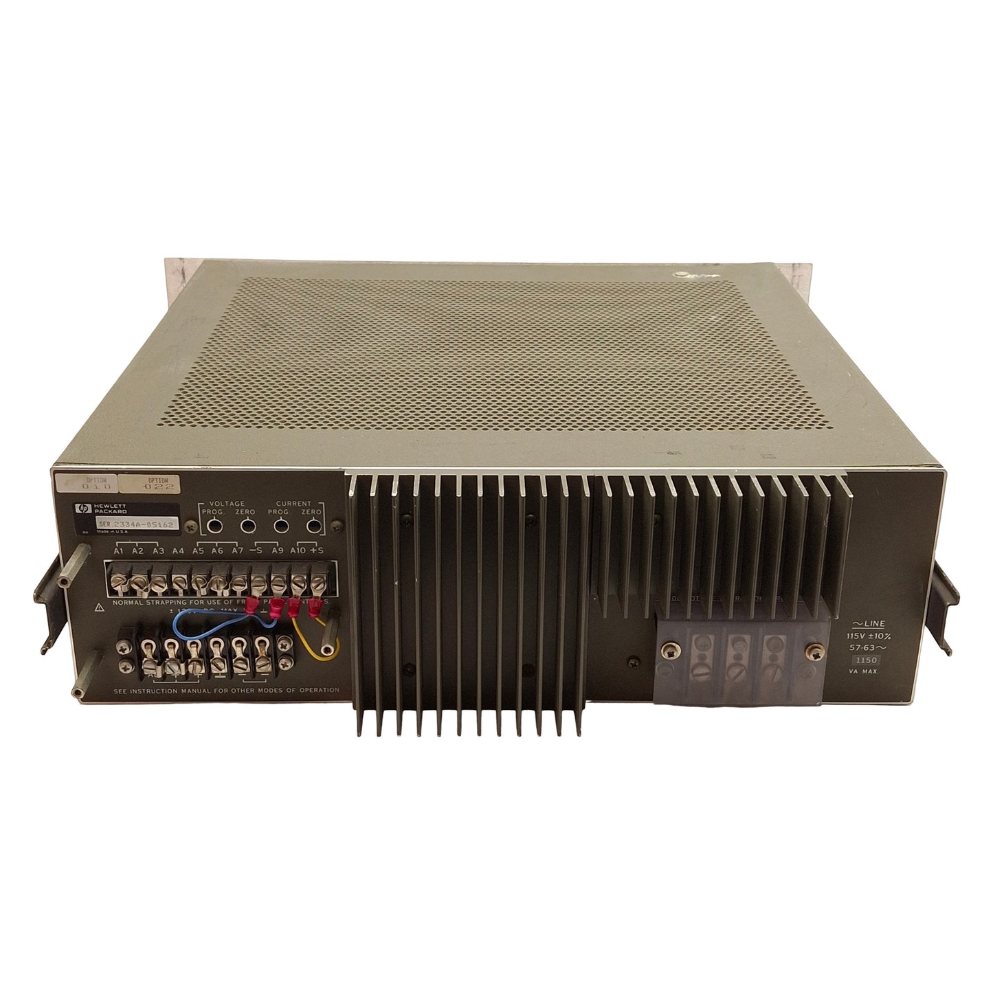 Used Hewlett Packard 6264B DC Power Supply, 115VAC 1150VA Input, 0-20VDC 0-20A Output