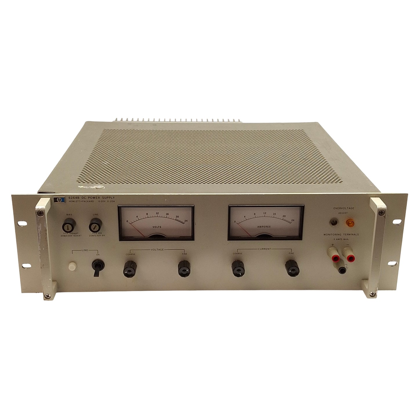 Used Hewlett Packard 6264B DC Power Supply, 115VAC 1150VA Input, 0-20VDC 0-20A Output