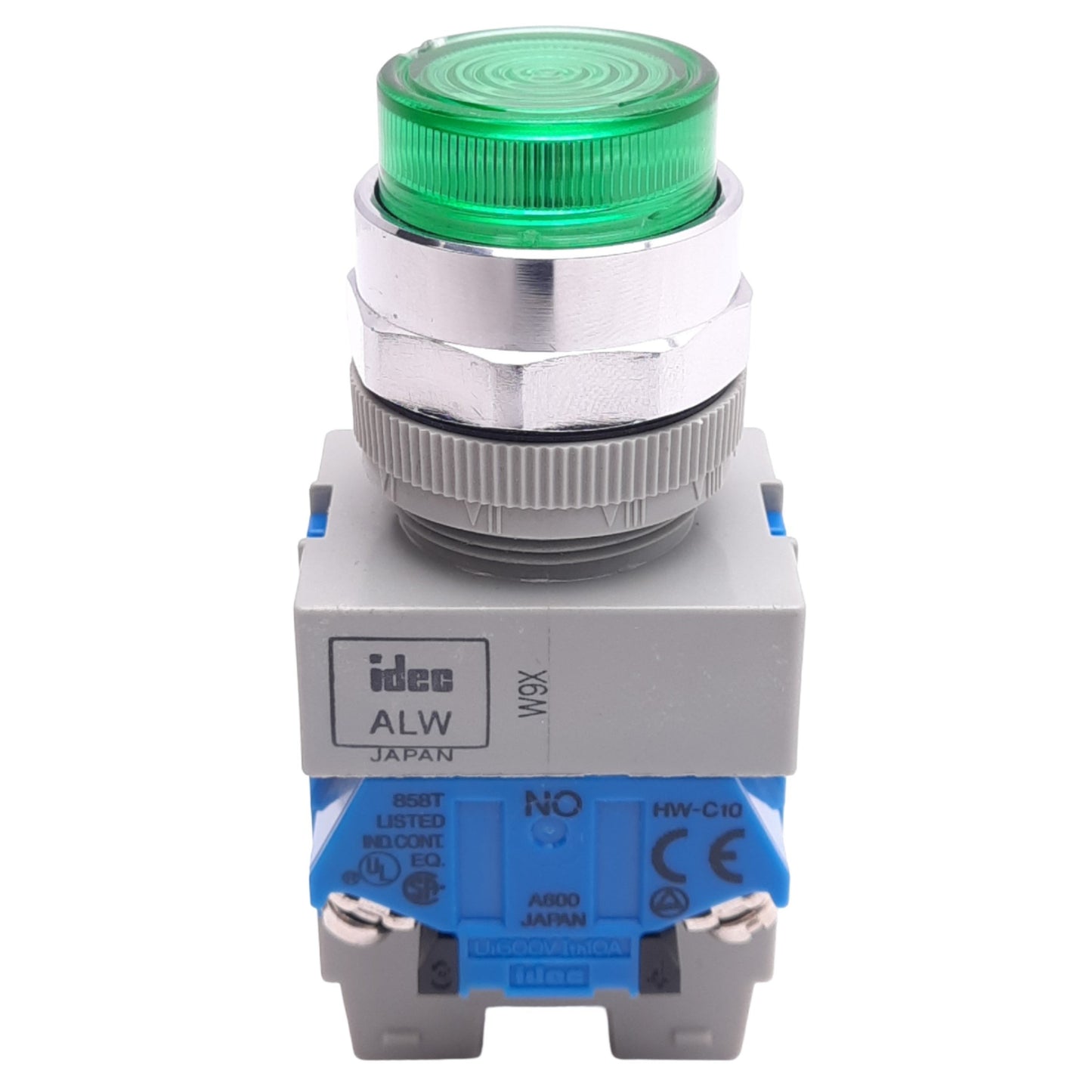 Used IDEC ALW212620D-G Green Illuminated Pushbutton, 22mm, 2NO, 600V 10A, *No Bulb